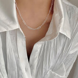 S925 Silver Geometric Ring Necklace